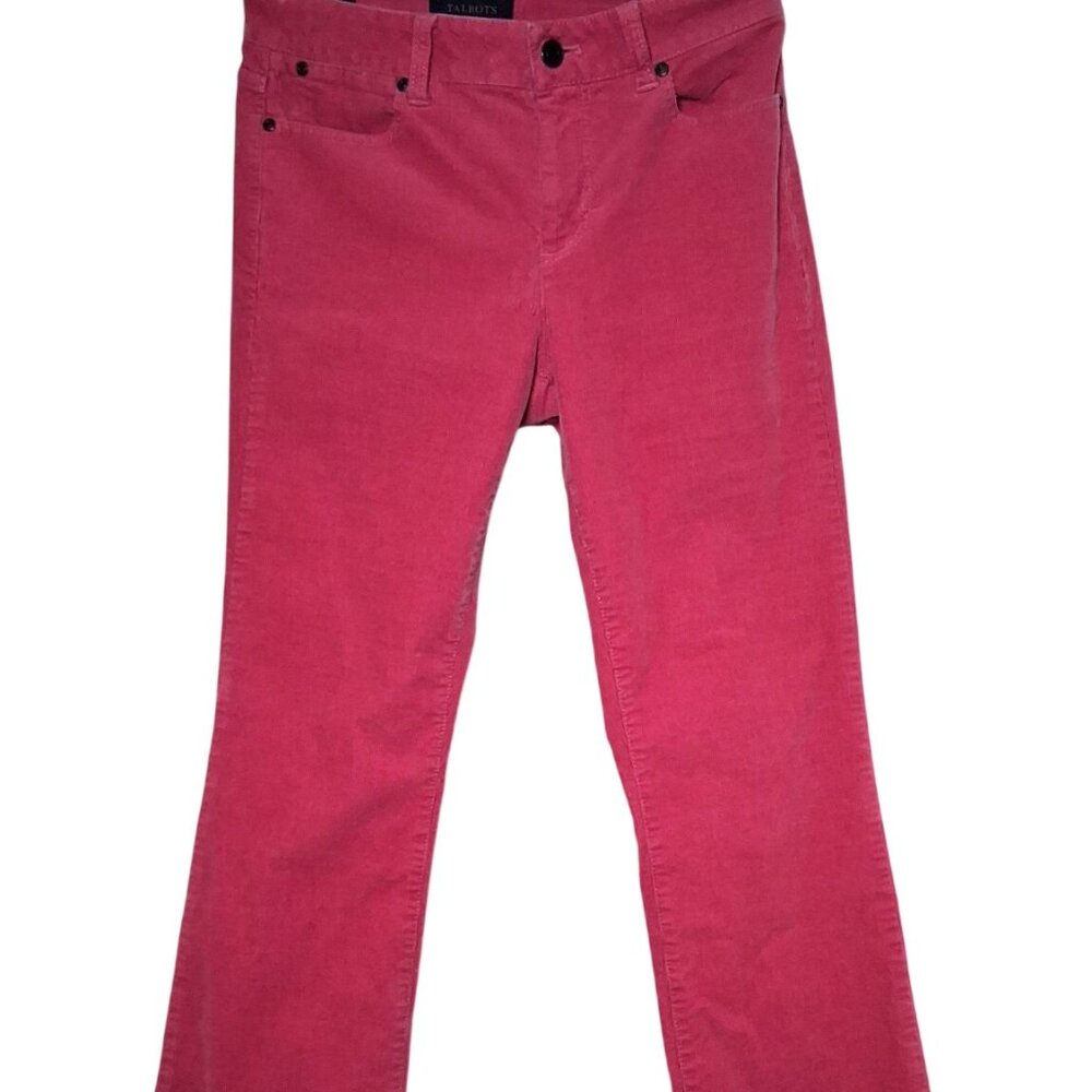 Talbots Corduroy Pants Women Size 2 Curvy Pink Rose Classic Corduroys BH684 - Picture 1 of 13